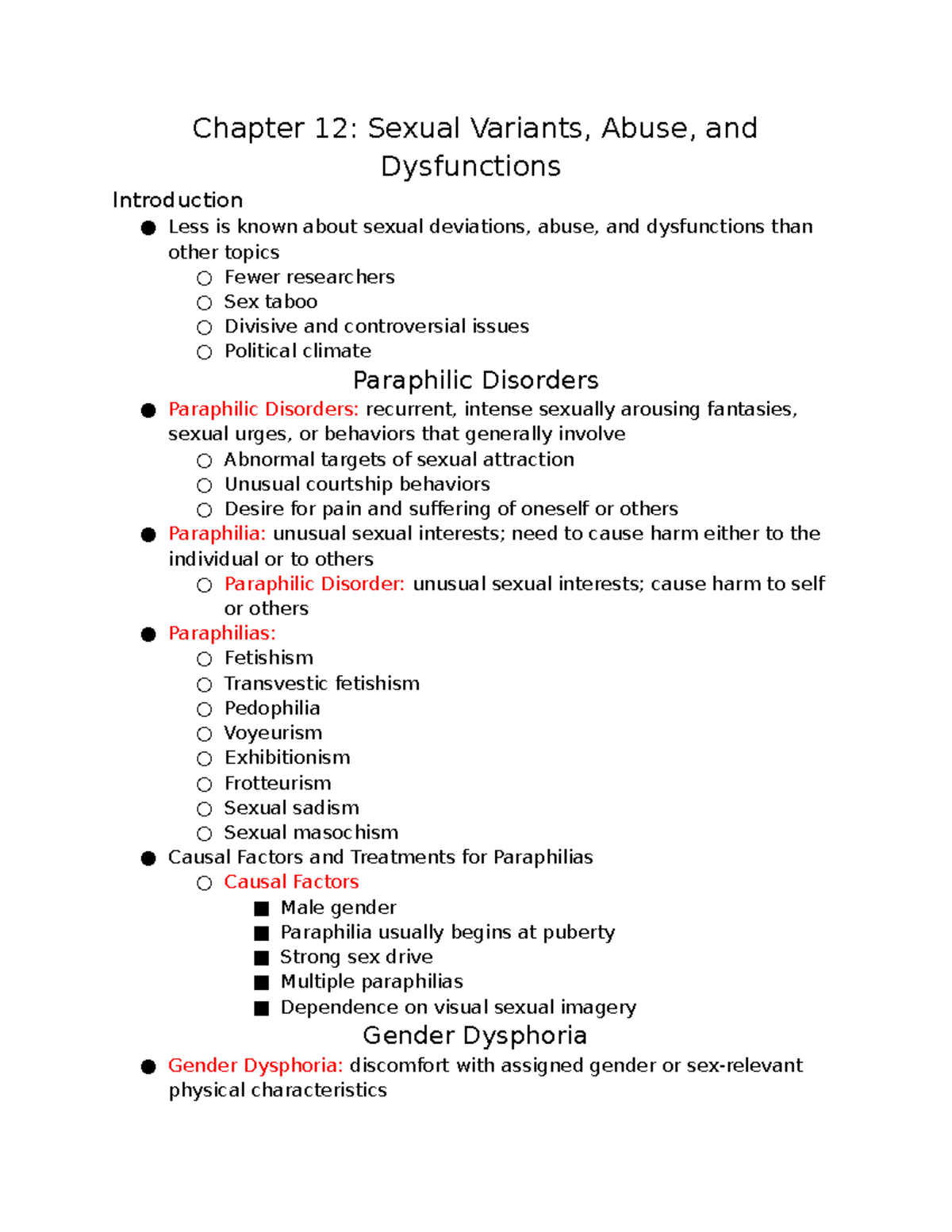 Chapter 12 Sexual Variants Abuse and Dysfunctions Chapter 12