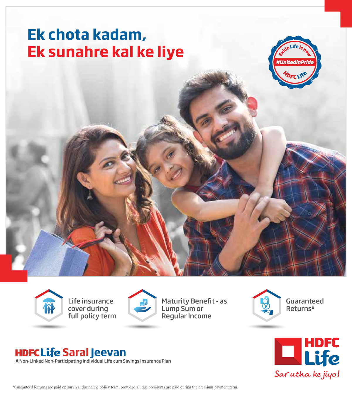 HDFC Life Saral Jeevan Brochure - Ek chota kadam, Ek sunahre kal ke ...