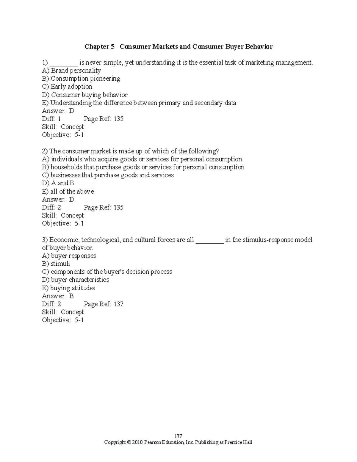 Consumer Behavior Multiple Choice Questions – TLWK