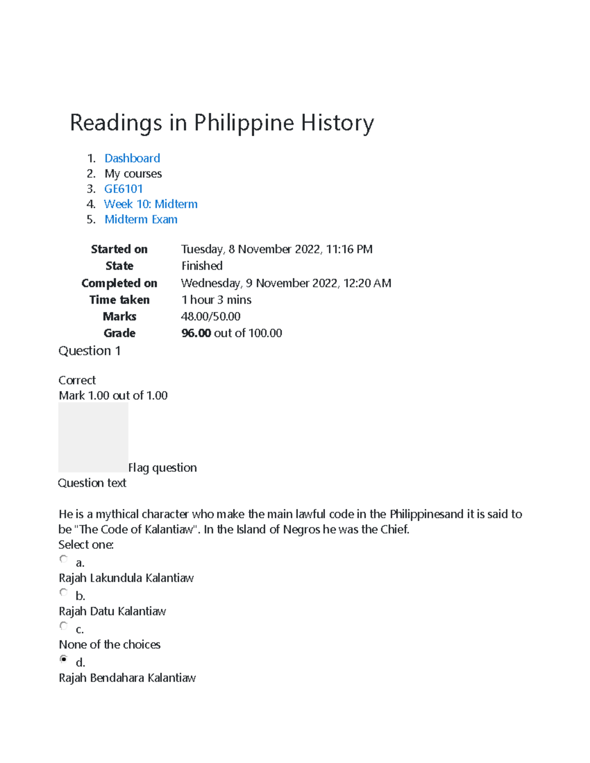 readings in philippine history essay questions