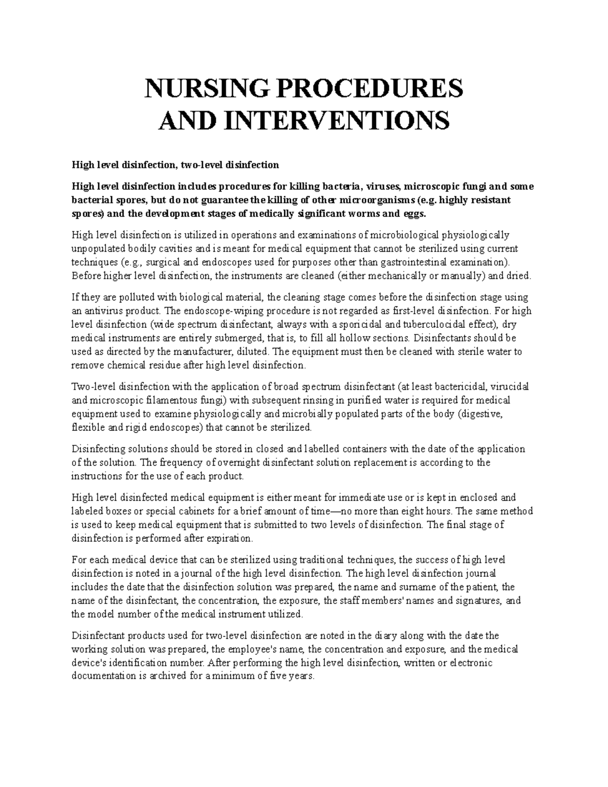 Chapter 4. Nursing Procedures - NURSING PROCEDURES AND INTERVENTIONS ...