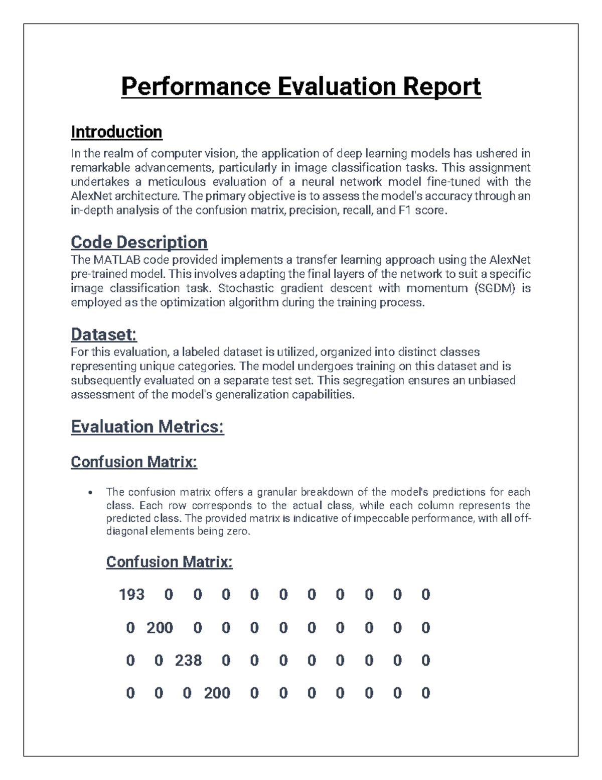 Performance Evaluation Report jony sir - Performance Evaluation Report ...