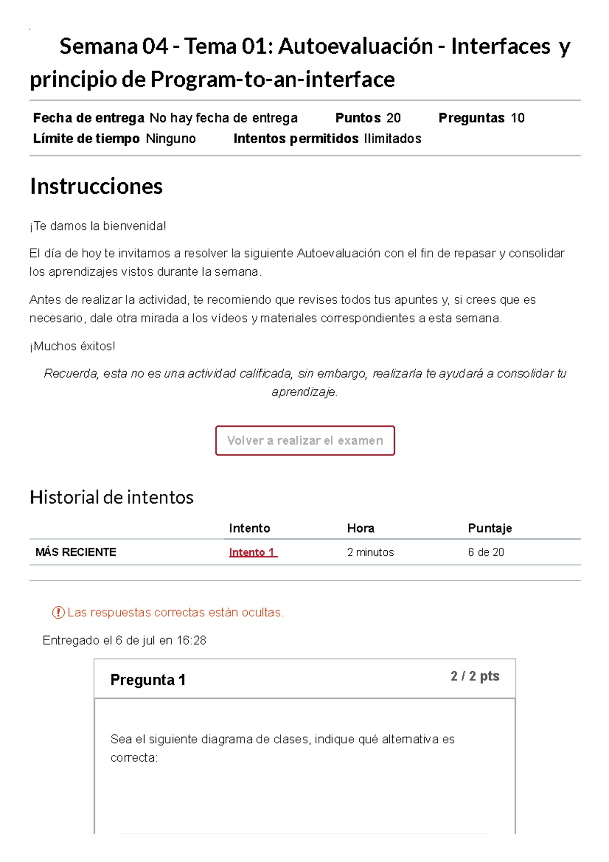 📝Semana 04 - Tema 01 Autoevaluación - Interfaces Y Principio De Program ...