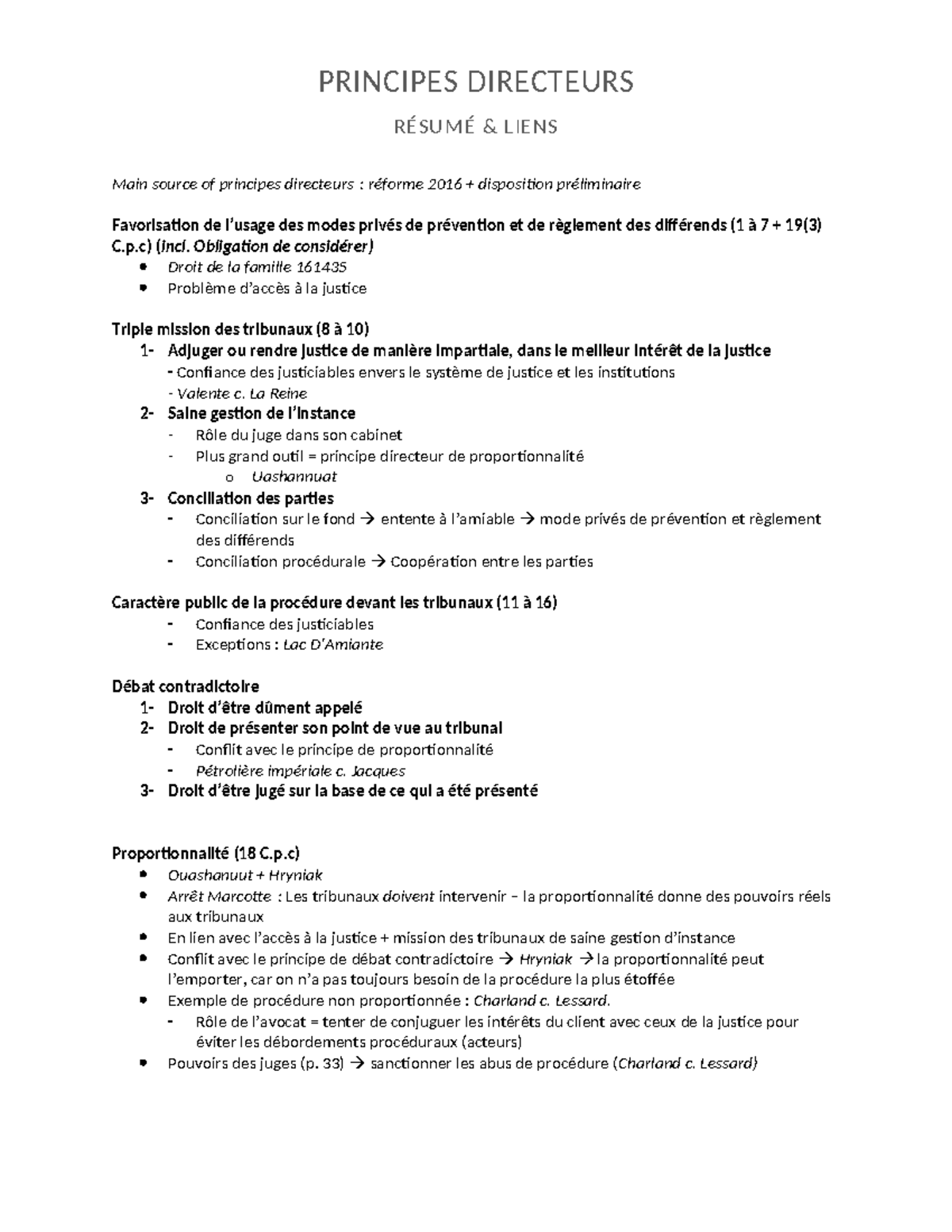 Résumé Des Principes Directeurs - PRINCIPES DIRECTEURS RÉSUMÉ & LIENS ...