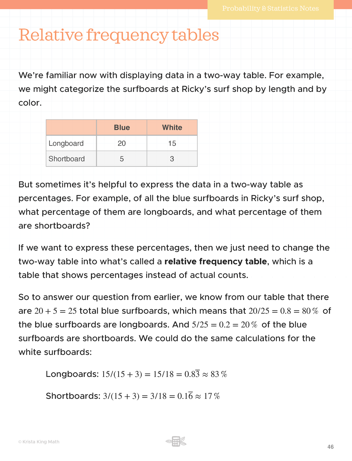 07 Relative frequency tables - Relative frequency tables We’re familiar ...
