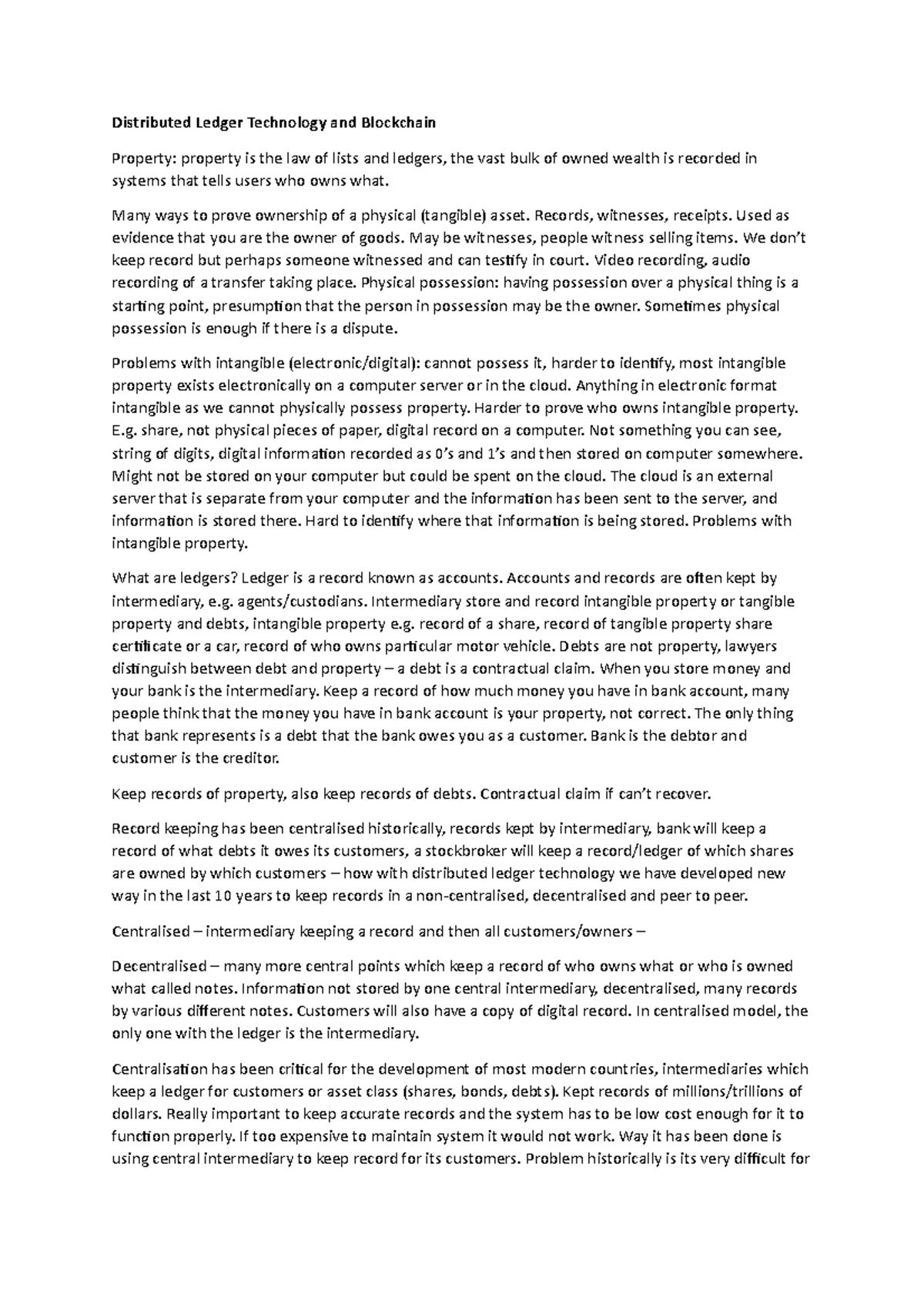 Distributed Ledger Technology and Blockchain Distributed Ledger