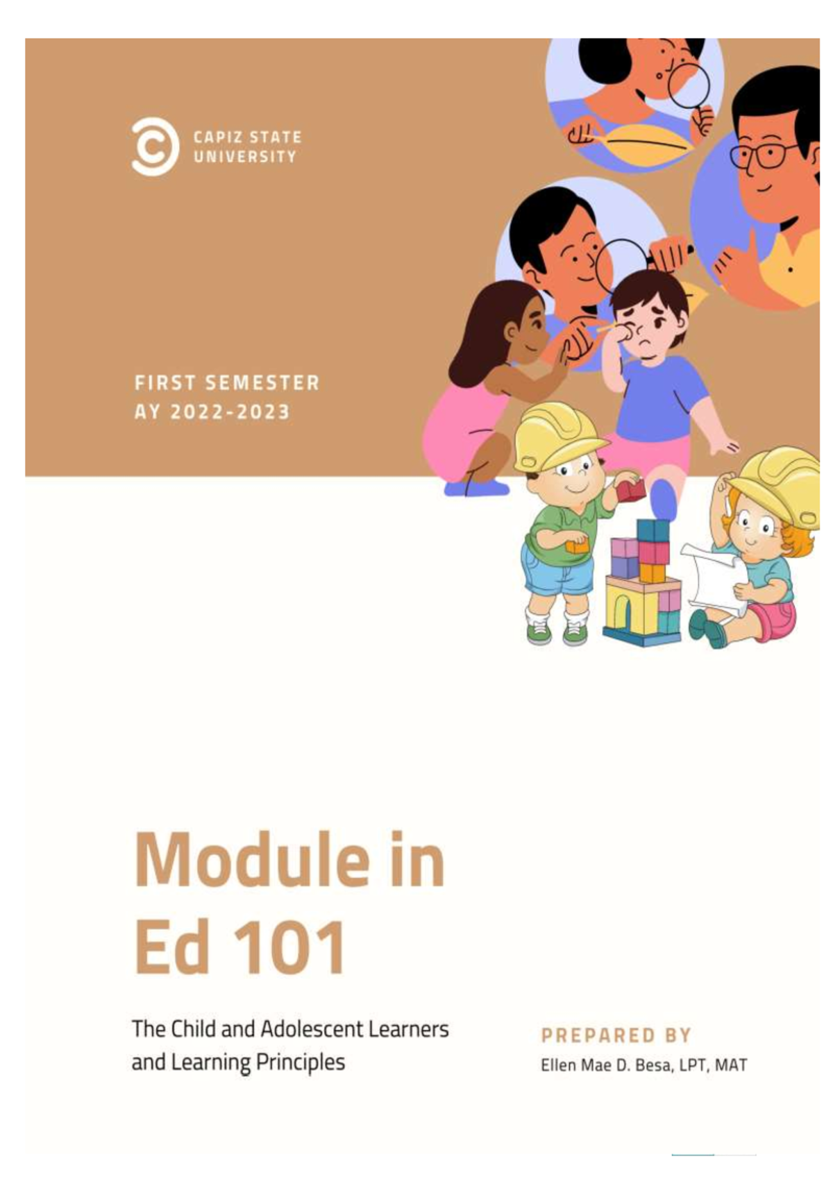 Ed101-Module-5 - ed 101 - CAPIZ STATE UNIVERSITY Fuentes Drive, Roxas ...