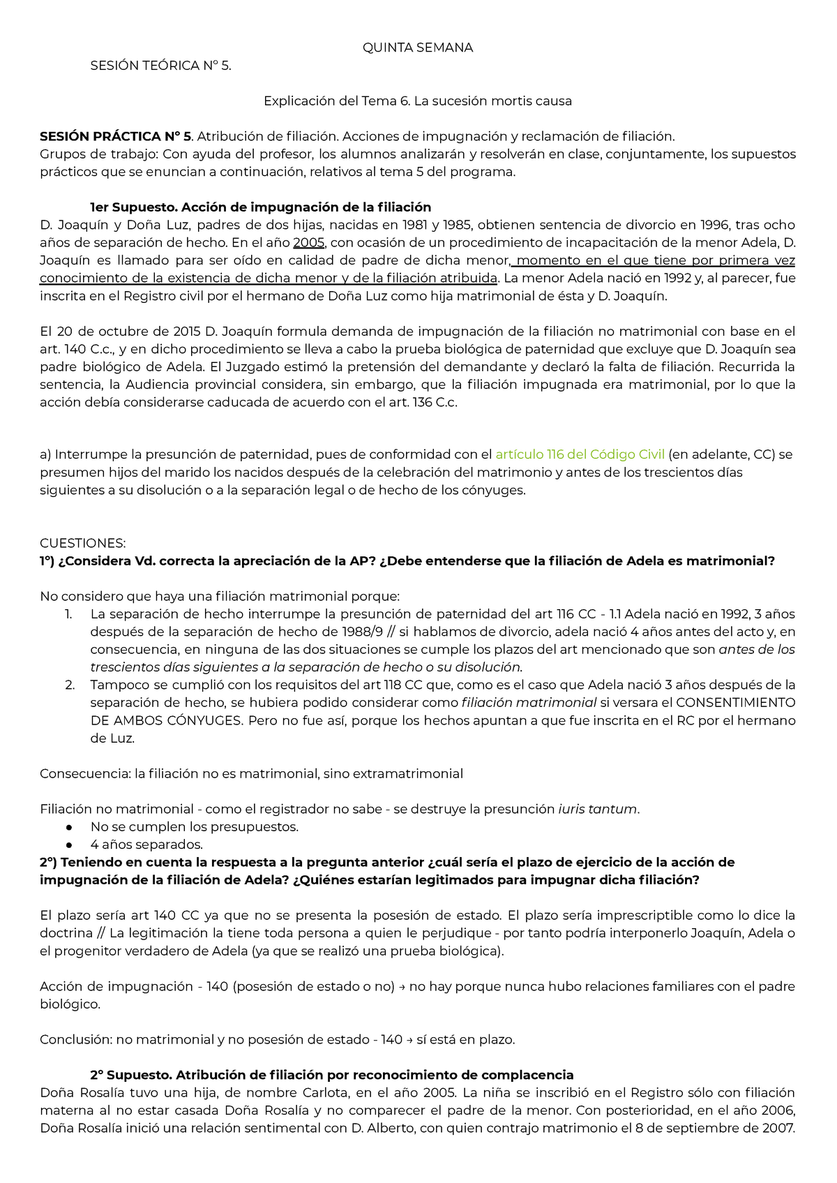 Familia 5ta Semana Supuestos Cuadernillo De Actividades Quinta Semana SesiÓn TeÓrica Nº 5 0422