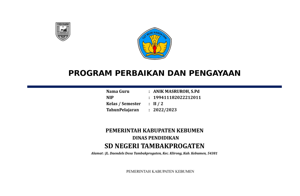 Program Perbaikan DAN Pengayaan Semester 2 - PROGRAM PERBAIKAN DAN ...