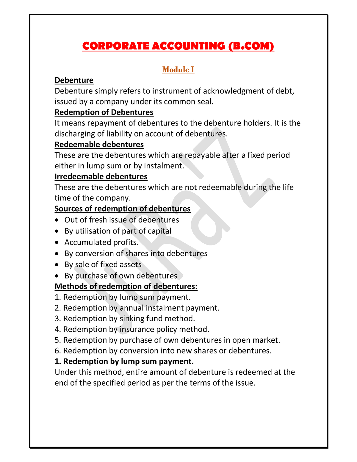 Corporate Accounting- Bcom- Short Notes- Juraz - CORPORATE ACCOUNTING ...