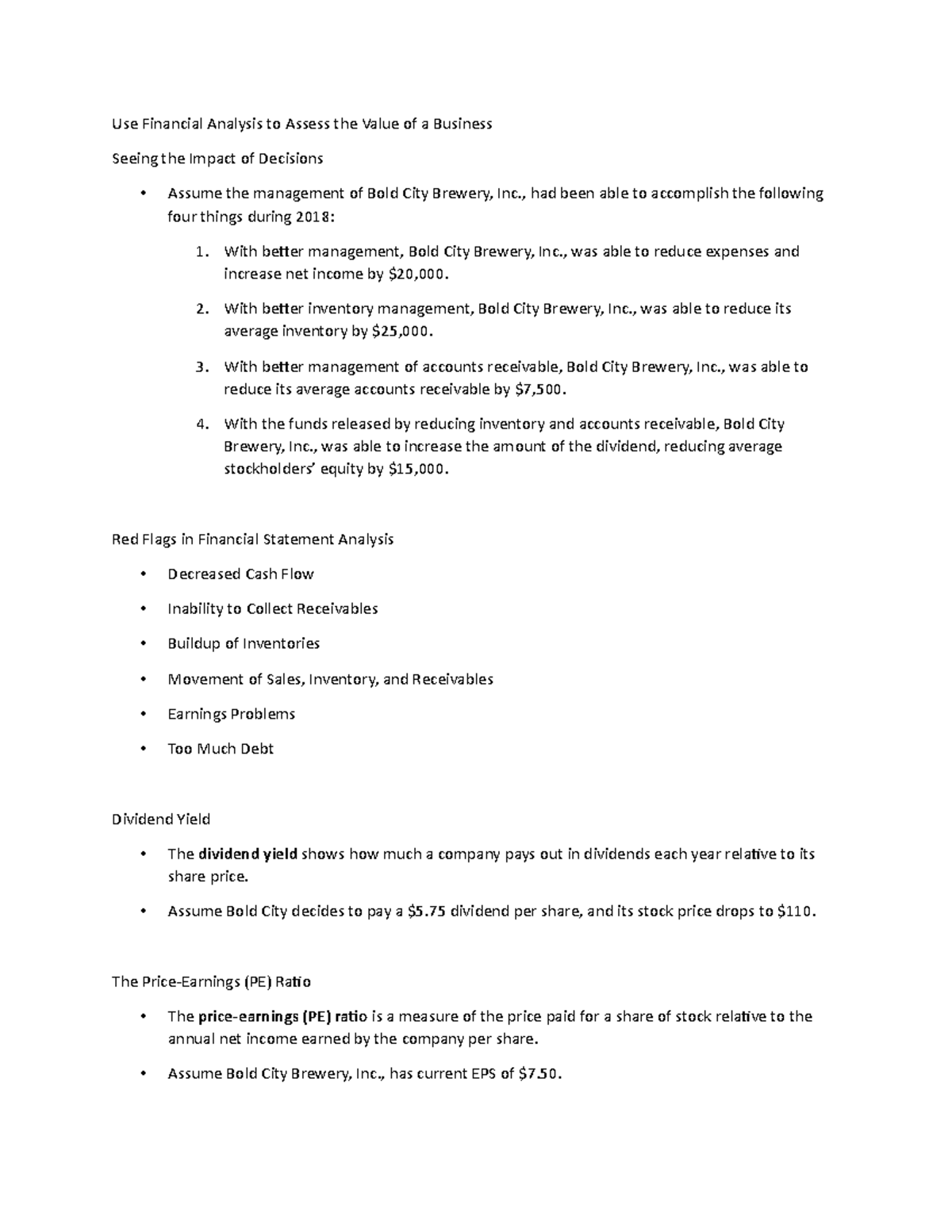 Lecture Notes 12 d - Use Financial Analysis to Assess the Value of a ...