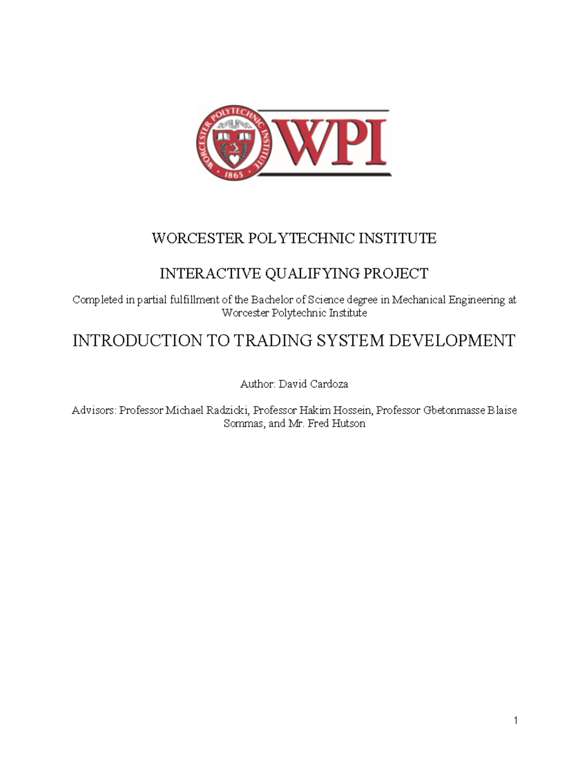 04. Introduction to Trading System Development Author David Cardoza ...