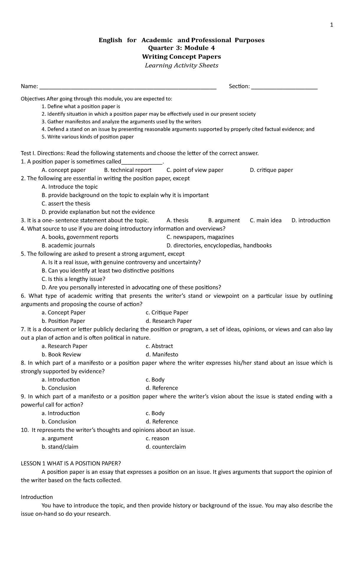 Module5WritingaPosition Paper English for Academic and