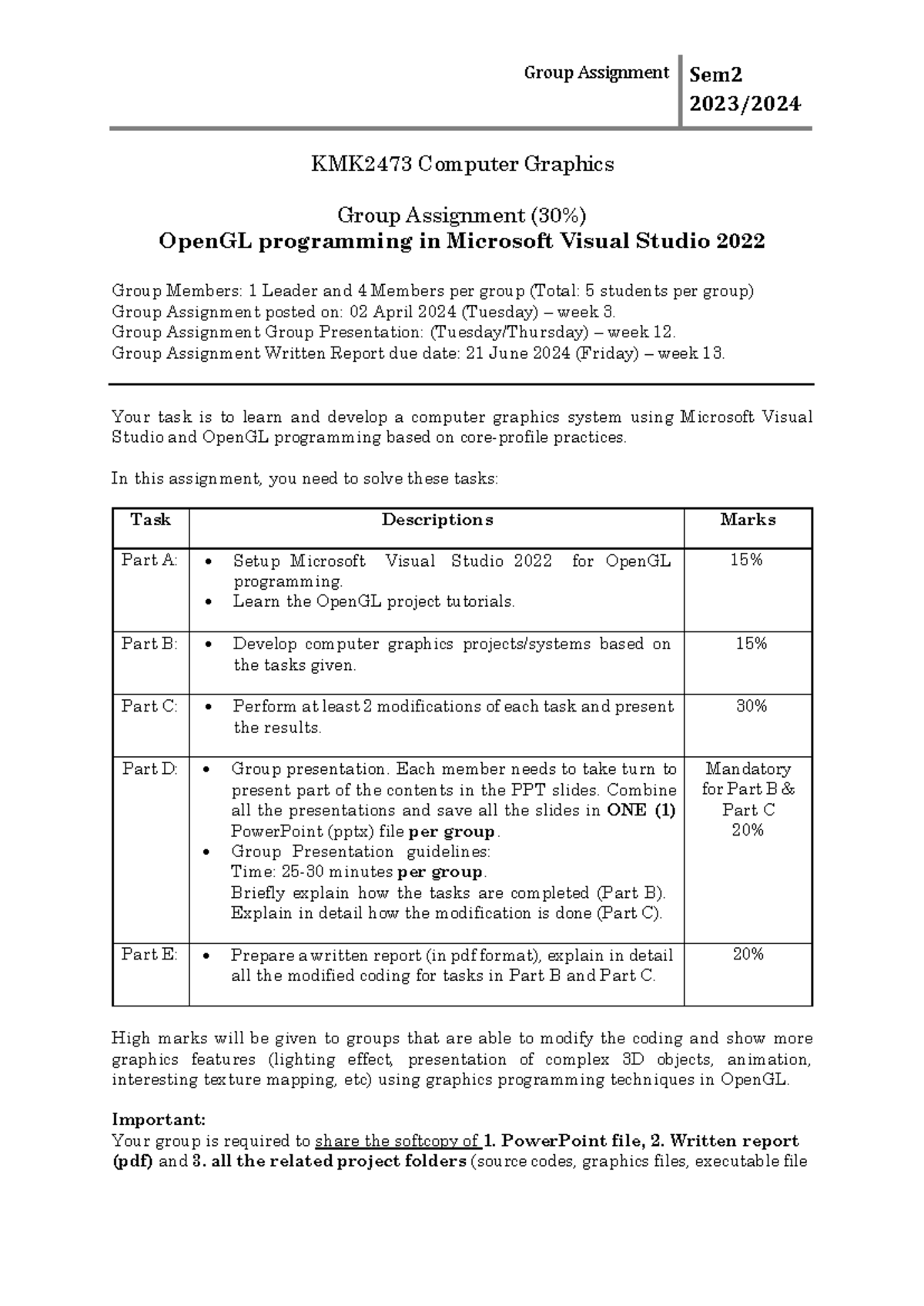 1. 2024 Group Assignment - 2023 /202 4 KMK2473 Computer Graphics Group ...