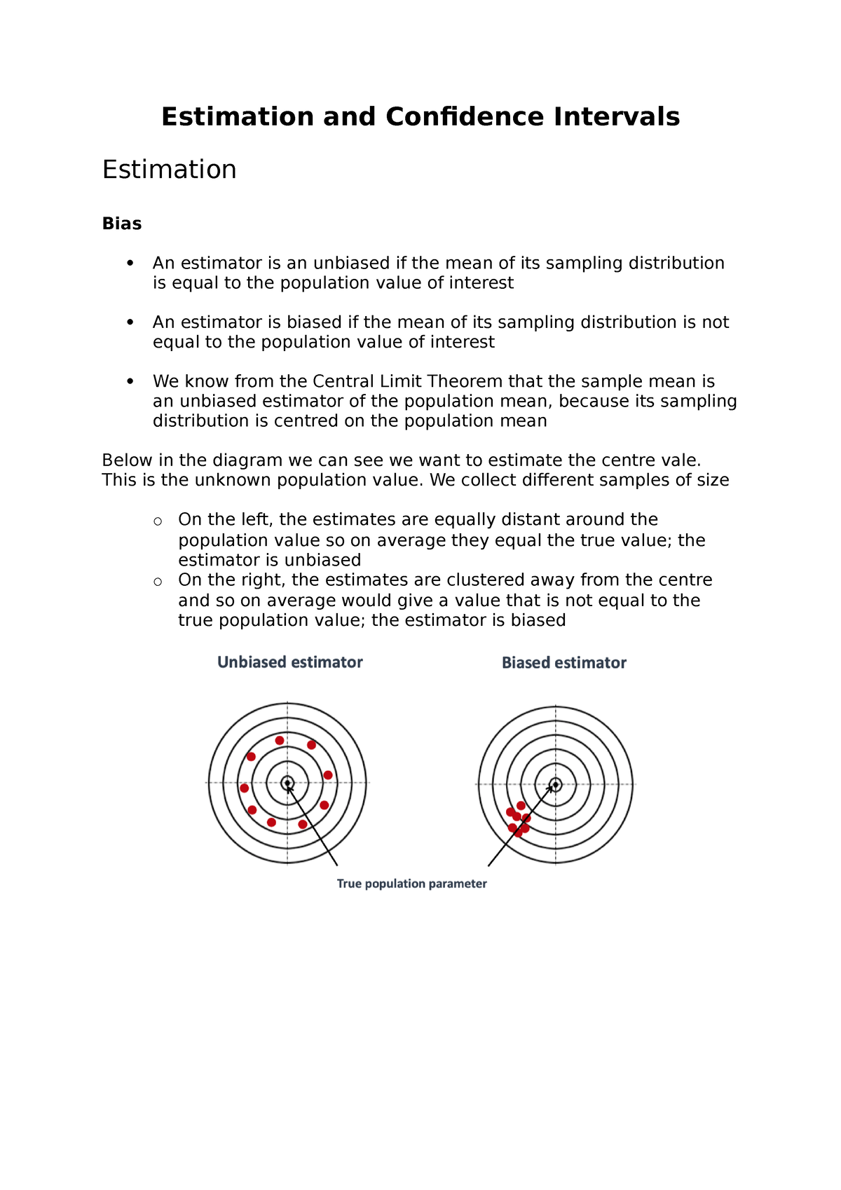 5 Estimation And Confidence Intervals - Estimation And Confidence ...