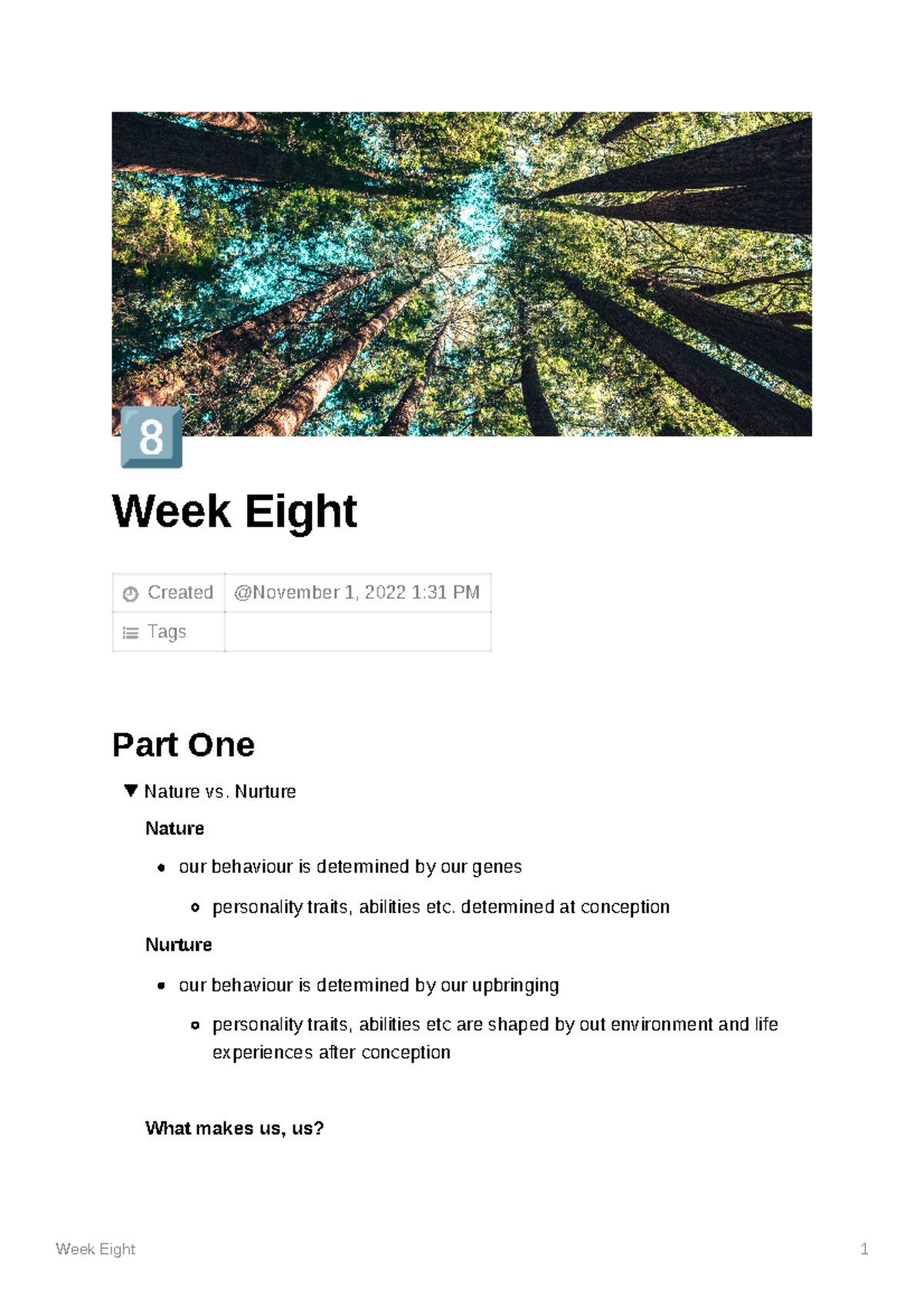 Week Eight ID - 3rd Year in depth notes for psychology (individual ...