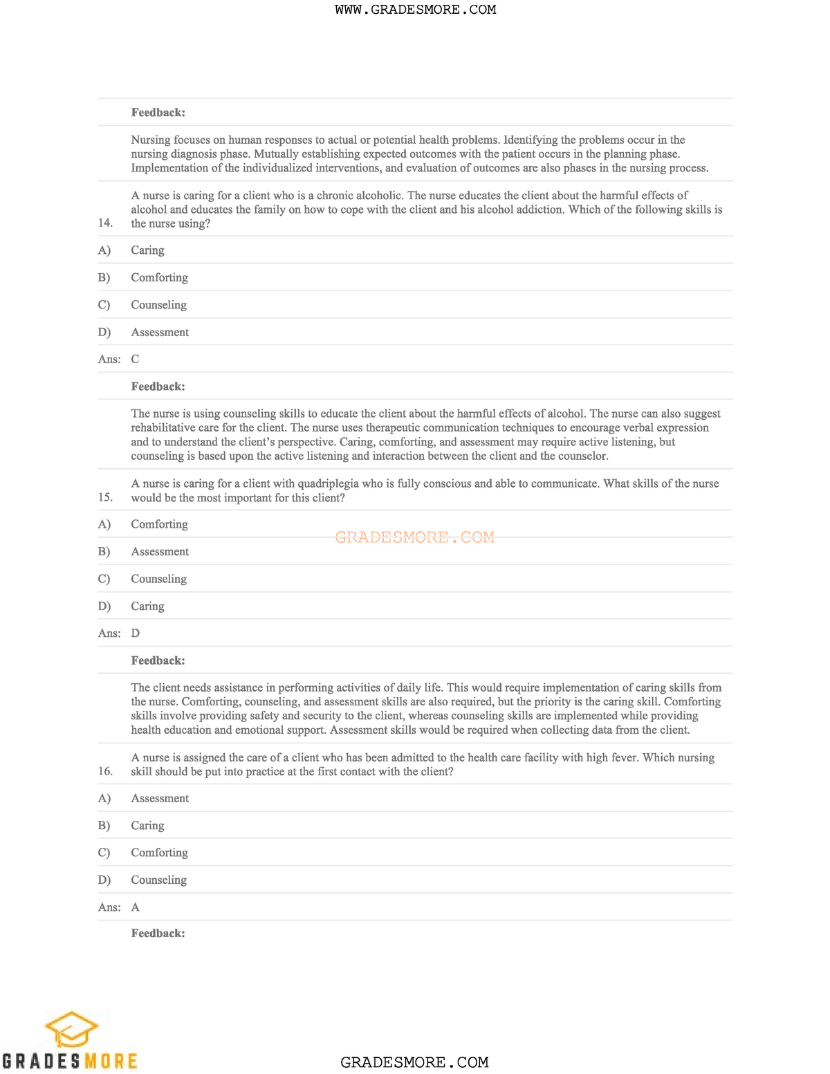 5 - Fundamentals Of Nursing _ Test Bank - Mental Health Nursing - Studocu