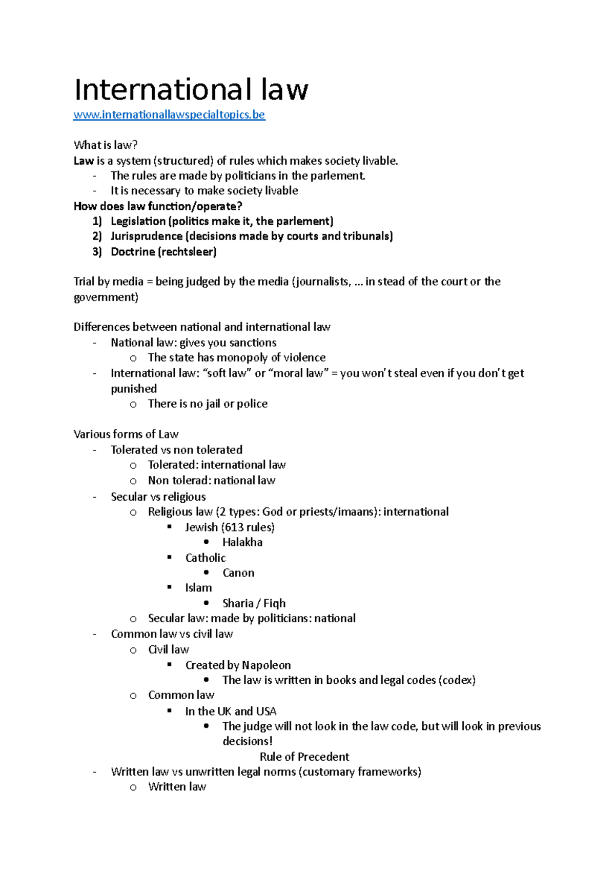 samenvatting-international-law-international-law-what-is-law-law-is