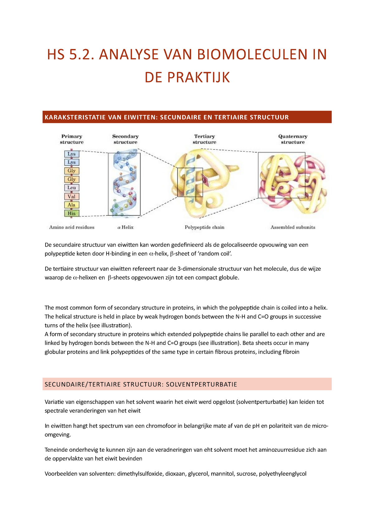 HS 5.2. - Analyse Van Biomoleculen In Praktijk - HS 5. ANALYSE VAN ...