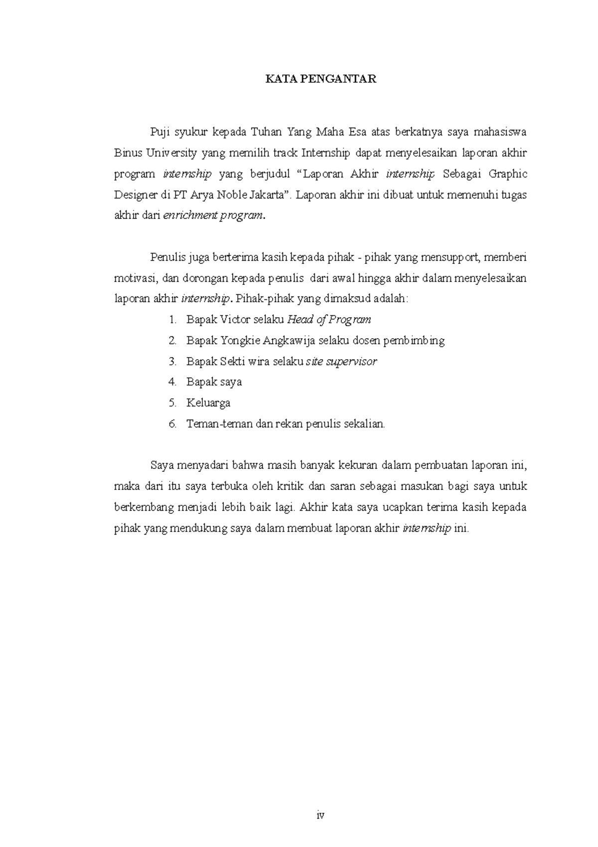 Kata pengantar - KATA PENGANTAR Puji syukur kepada Tuhan Yang Maha Esa