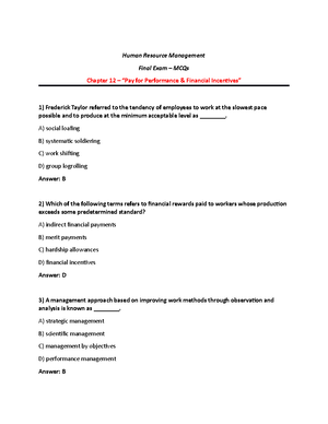 MCQs - Chapter 7 - Organizational Behavior Course Notes And Practice ...