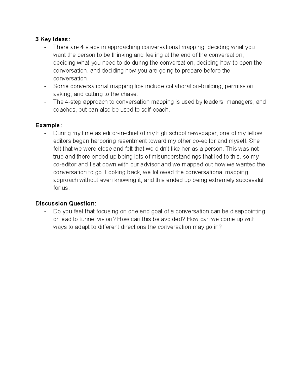 Course Engagement 15-2 - 3 Key Ideas: - There are 4 steps in ...