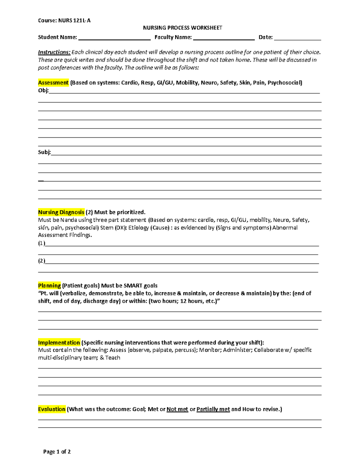 *NURS 121L-A Nursing Process Template - Course: NURS 121L-A NURSING ...