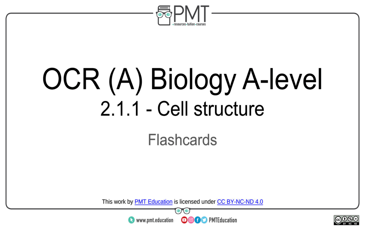 Cell stucture flashcards - Studocu