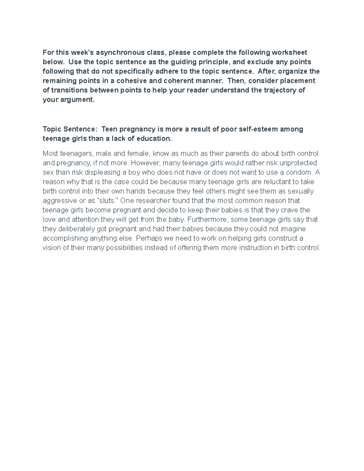 October 14 - lecture notes - For this week's asynchronous class, please ...