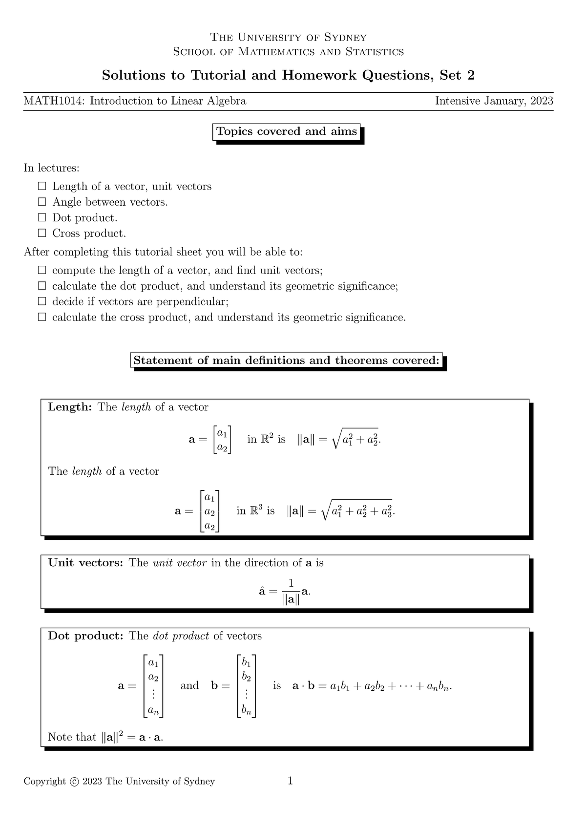 Set2-sol - Solutions - The University Of Sydney School Of Mathematics ...