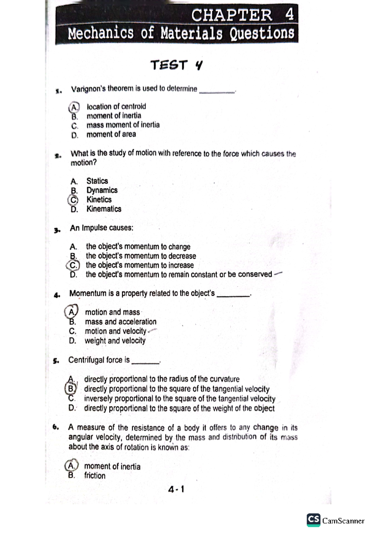 MCQ Strength of Materials Bachelor of Science in Electrical