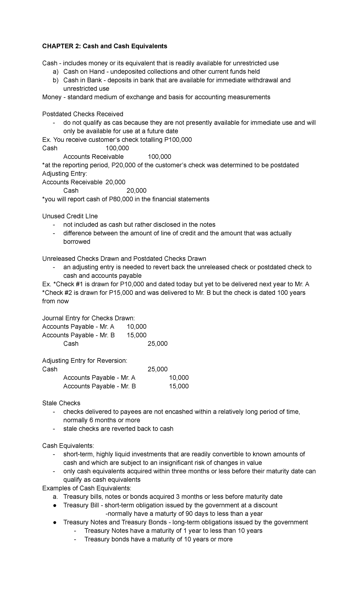 Chapter 2 - Cash And Cash Equivalents - CHAPTER 2: Cash And Cash ...