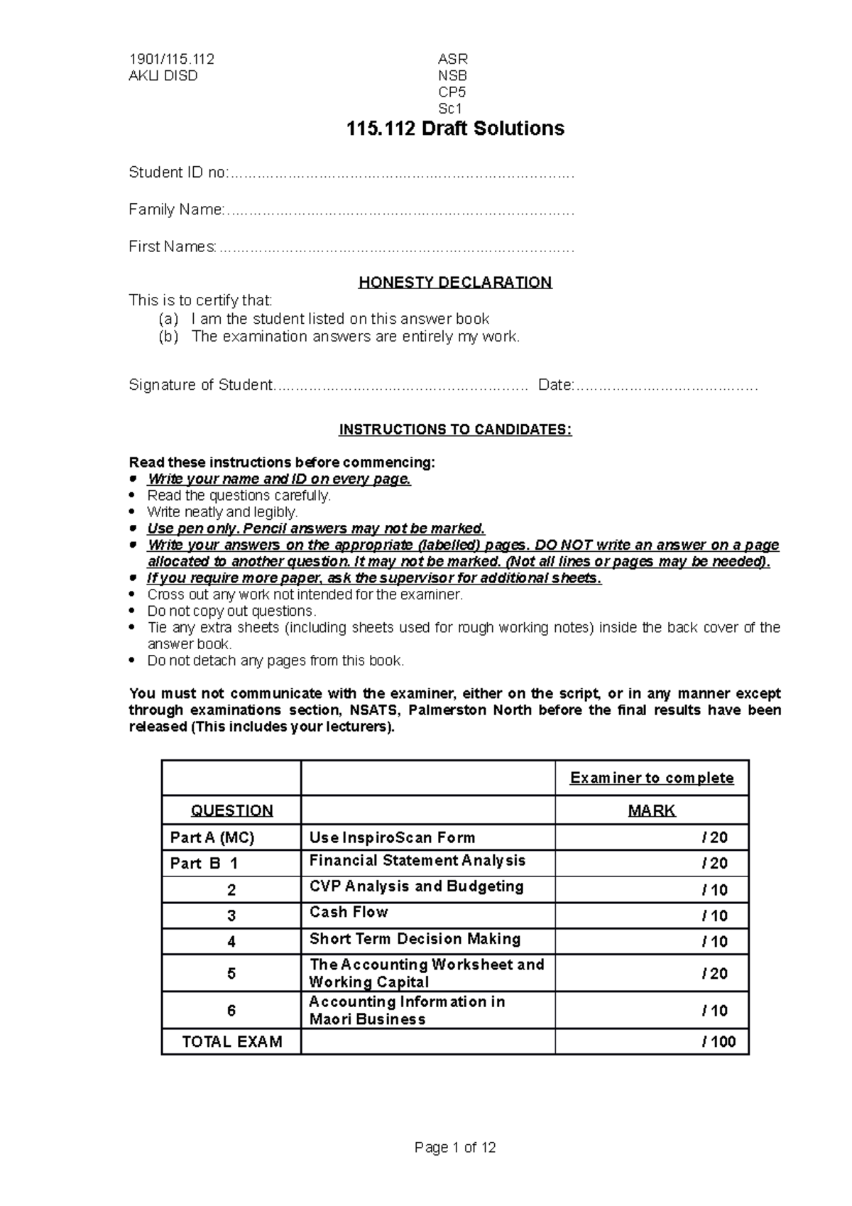 115.112 1901 FE Final Solutions Accounting for Business Massey
