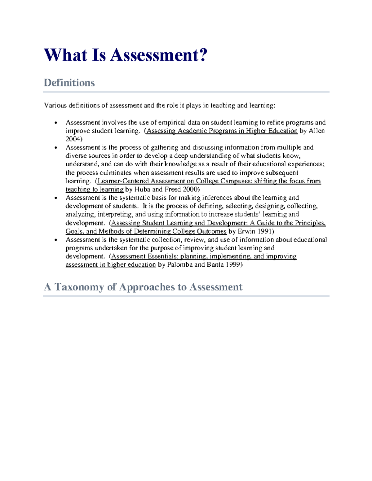 Assessment what is assessment - What Is Assessment? Definitions Various ...