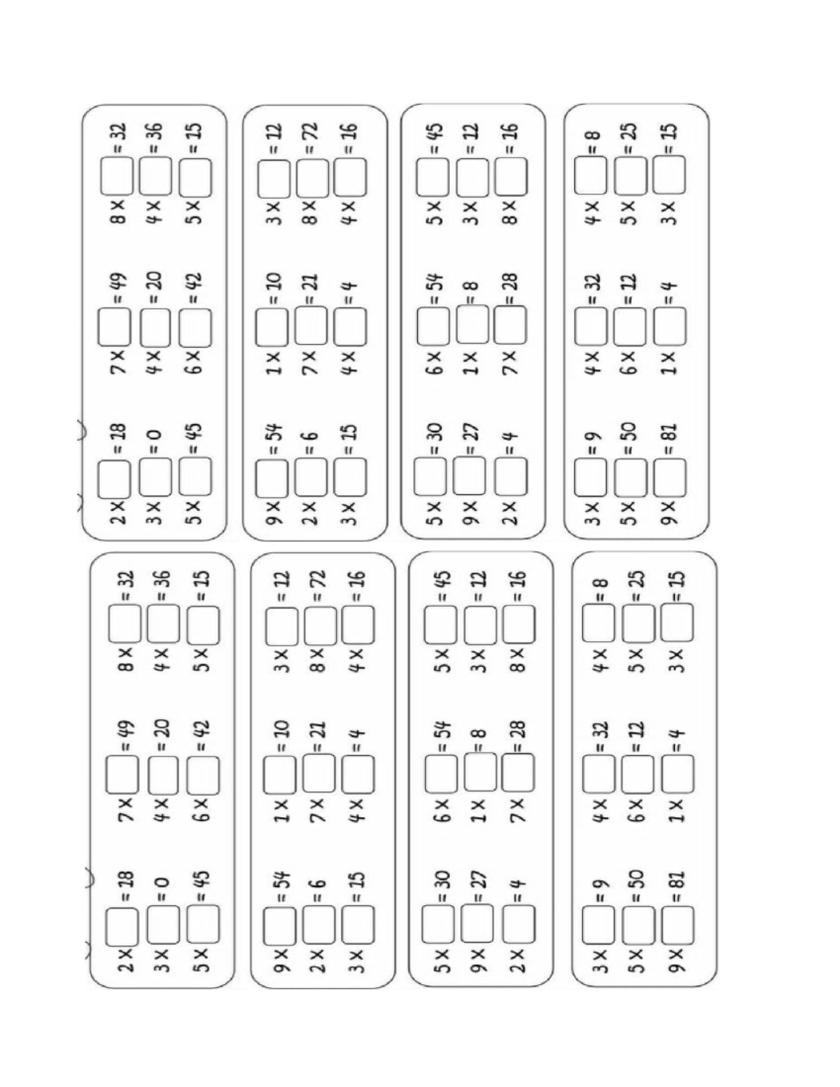 Multiplicaciones - repaso - 2 X = 18 7 X = 49 8 X = 32 2X = 18 7 X = 49 ...