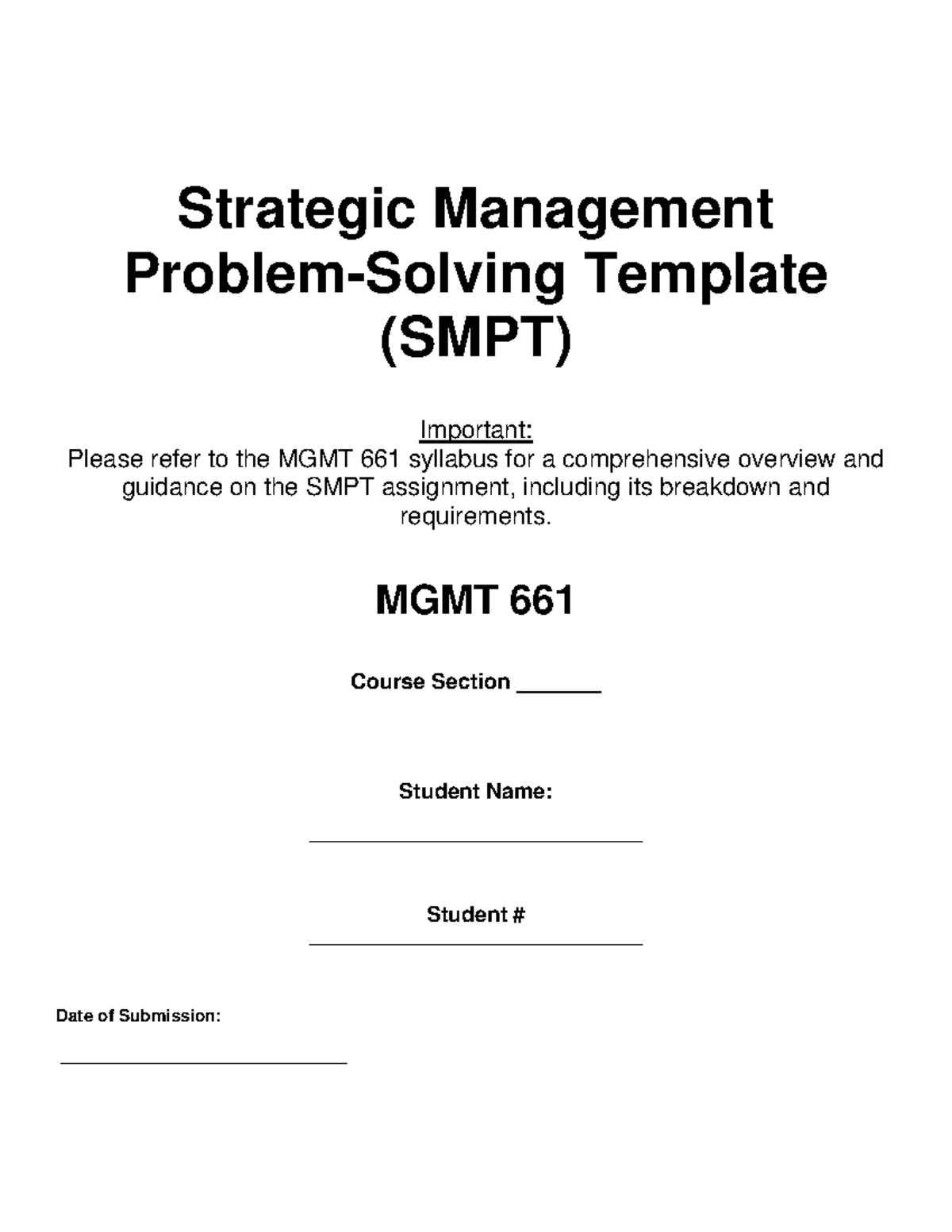 Strategic Management Problem-Solving Template (SMPT)- Final-v4-form ...