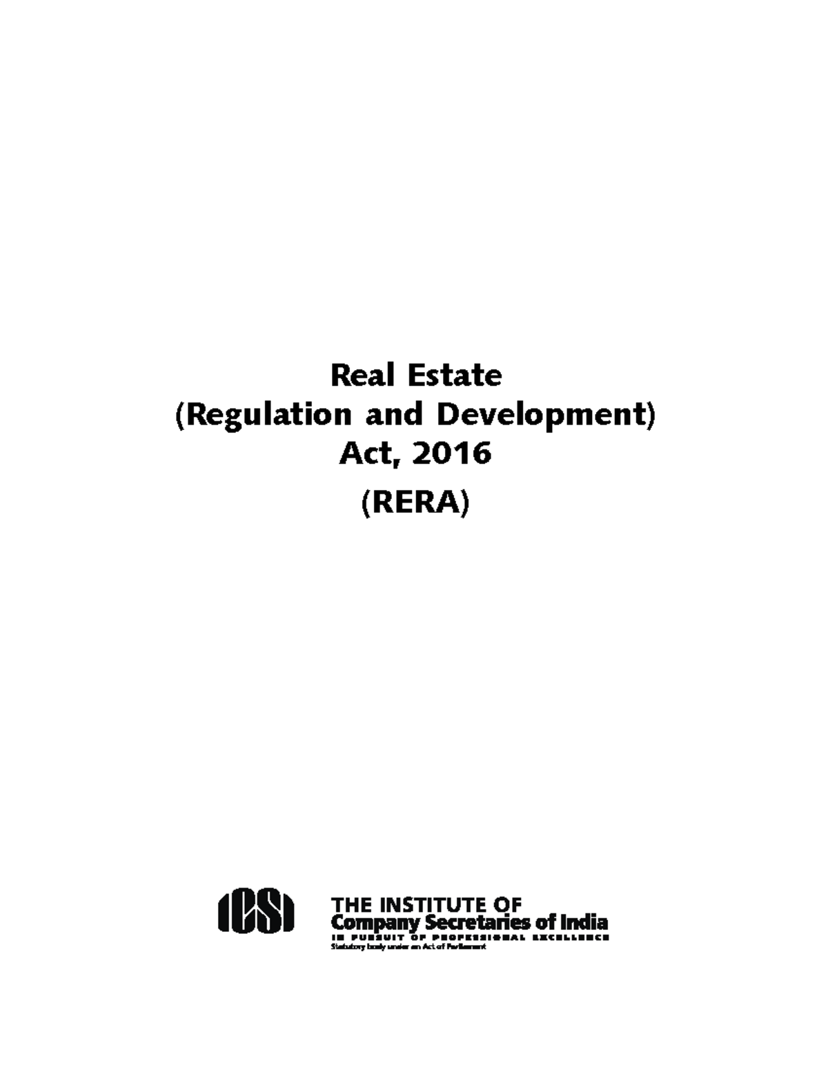 REAL Estate Regulation AND Development ACT Real Estate (Regulation
