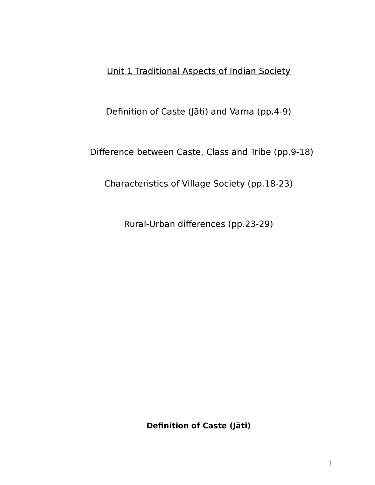 unit-1-sociology-of-indian-society-unit-1-traditional-aspects-of