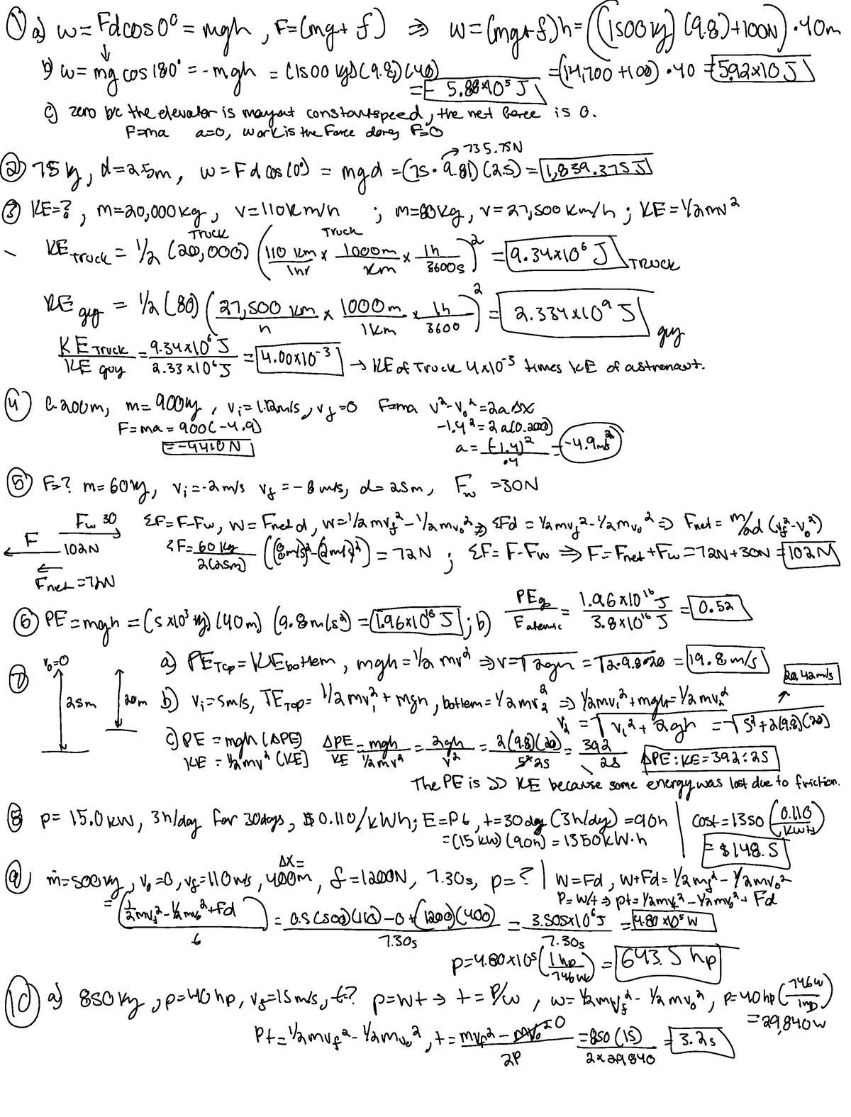 Hw 5 - physics - a w Fdcos 00 ugh F Lmgtf w mgr f h 15002 19 100 40m b ...