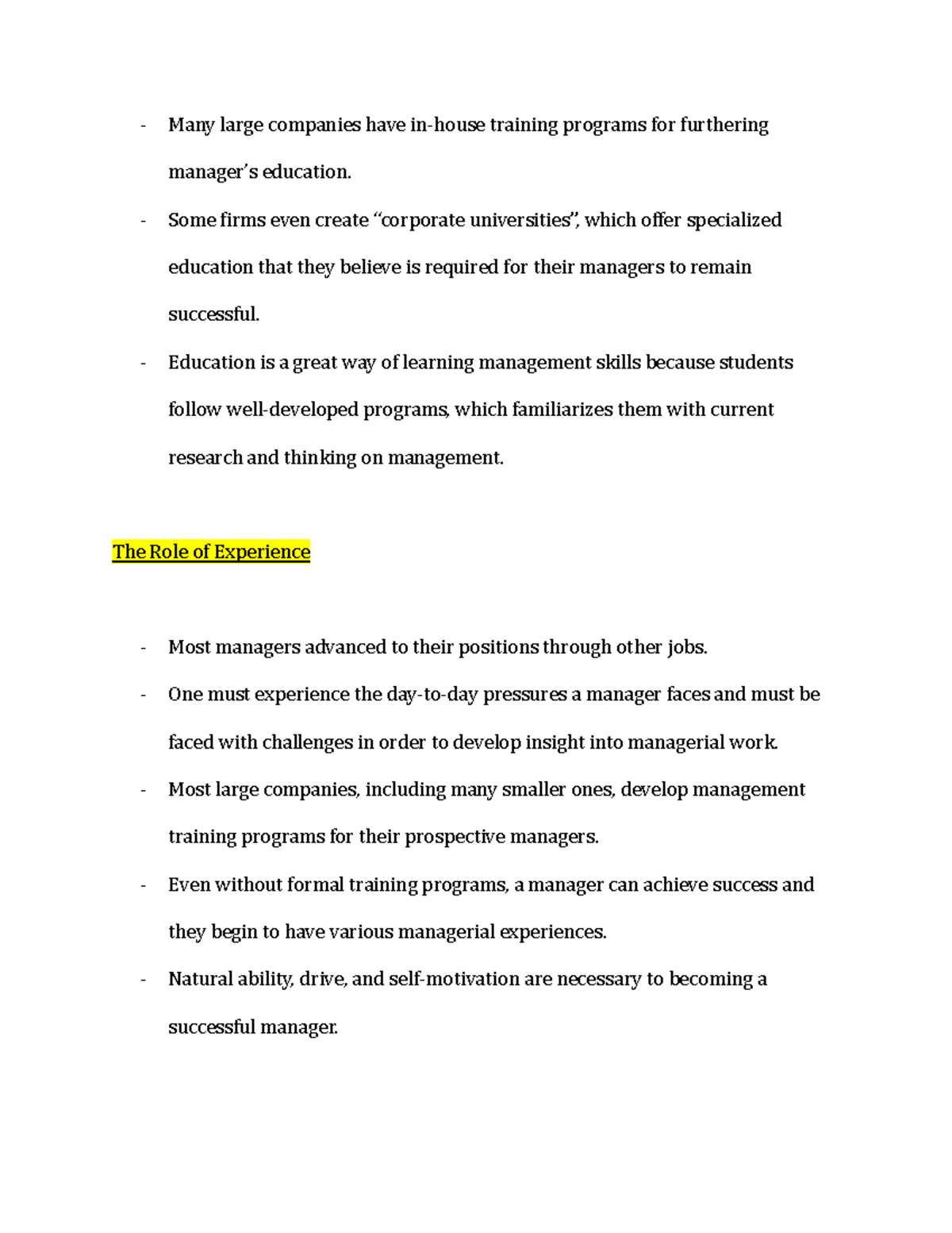 Business Management - Many large companies have in-house training ...