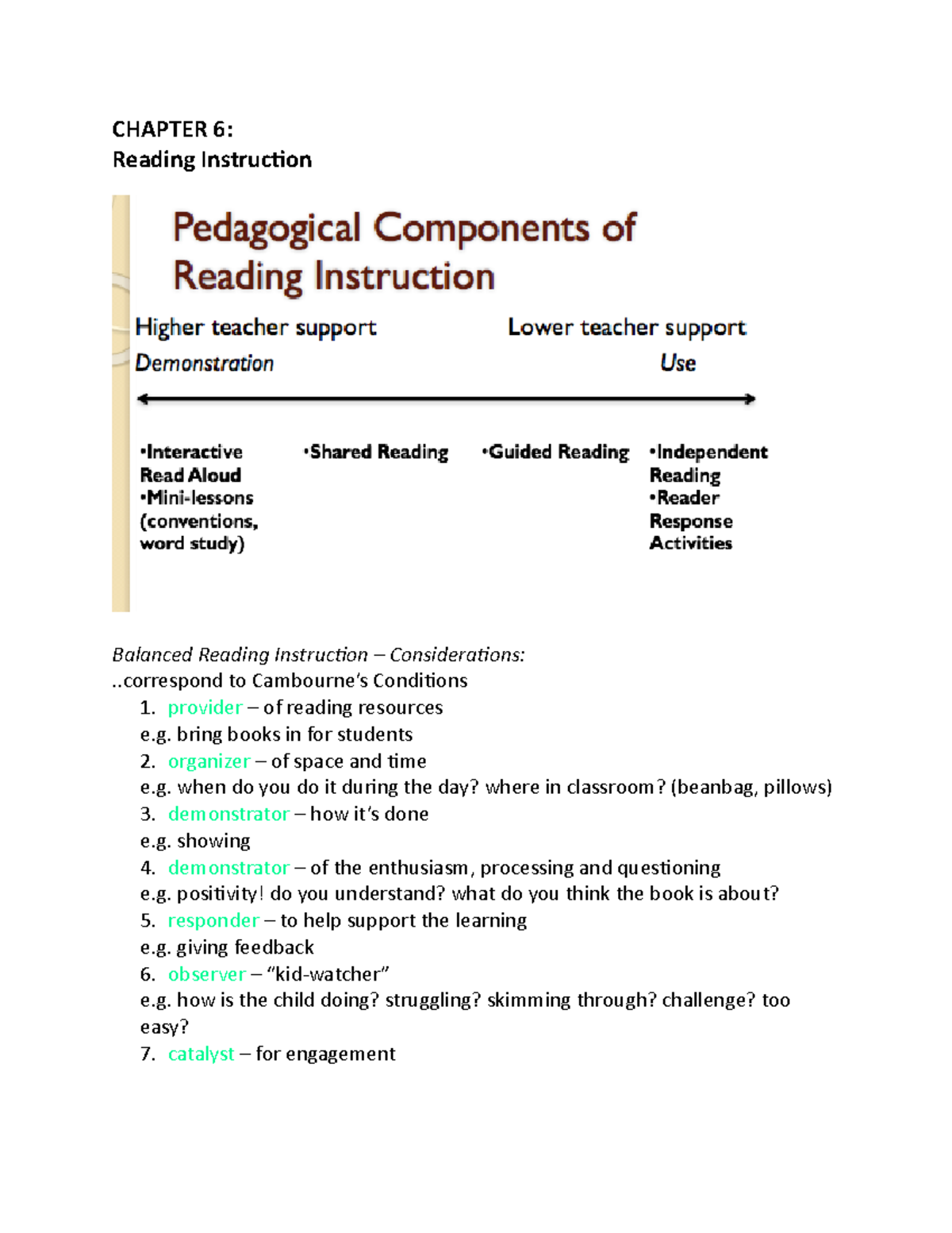 Chapter 6 - lecture notes - CHAPTER 6: Reading Instruction Balanced ...