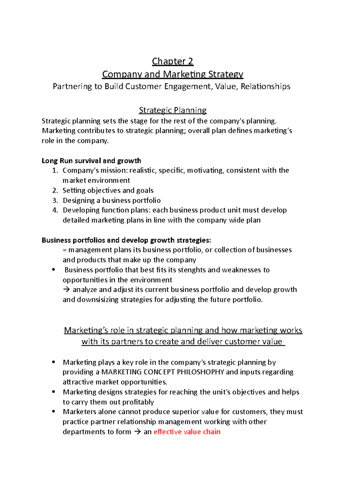 2) Company and Marketing Strategy - Chapter 2 Company and Marketing ...