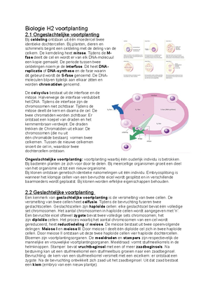 Biologie Samenvatting Hoofdstuk 2 Havo 4 Biologie Voor Jou - Biologie ...