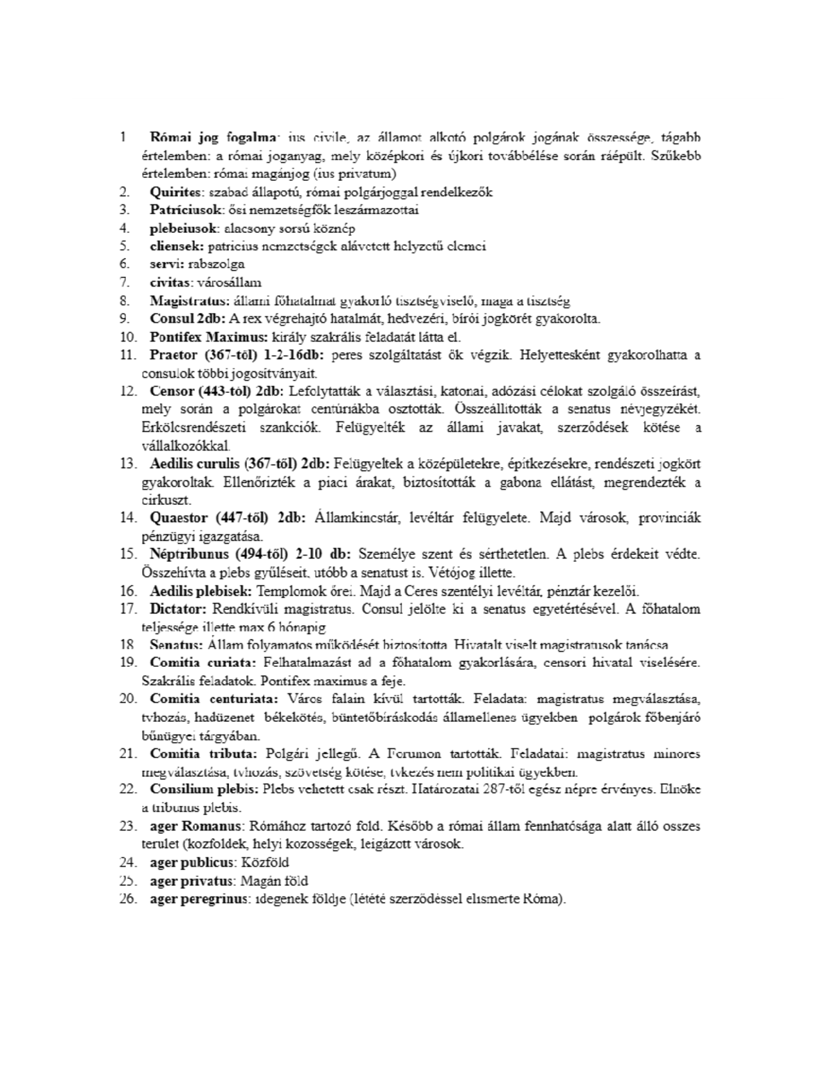 Római jog- nyomtatás - Római Jog - Studocu