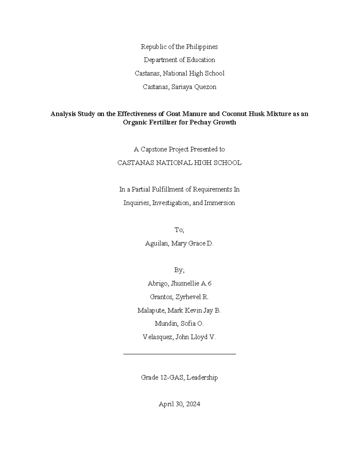 Group 10, kevsluvu - Republic of the Philippines Department of ...