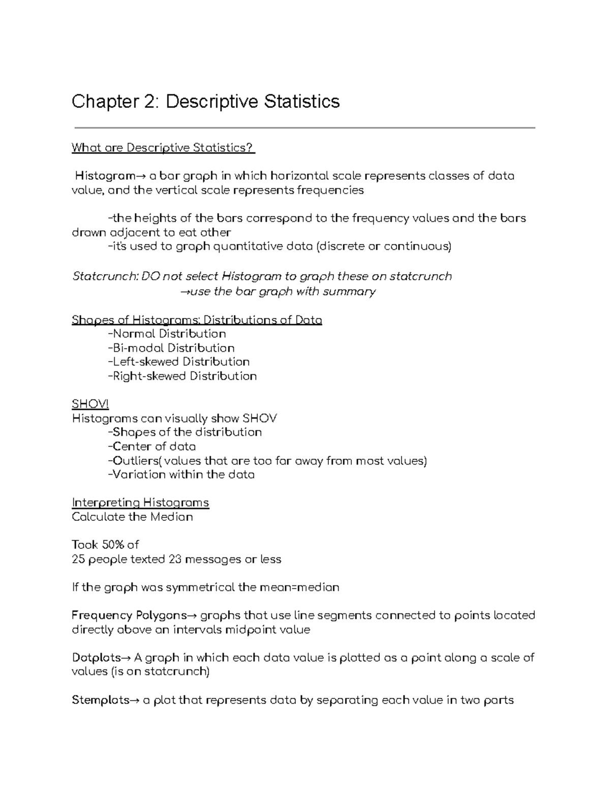 Statistics - Chapter 2: Descriptive Statistics What Are Descriptive ...