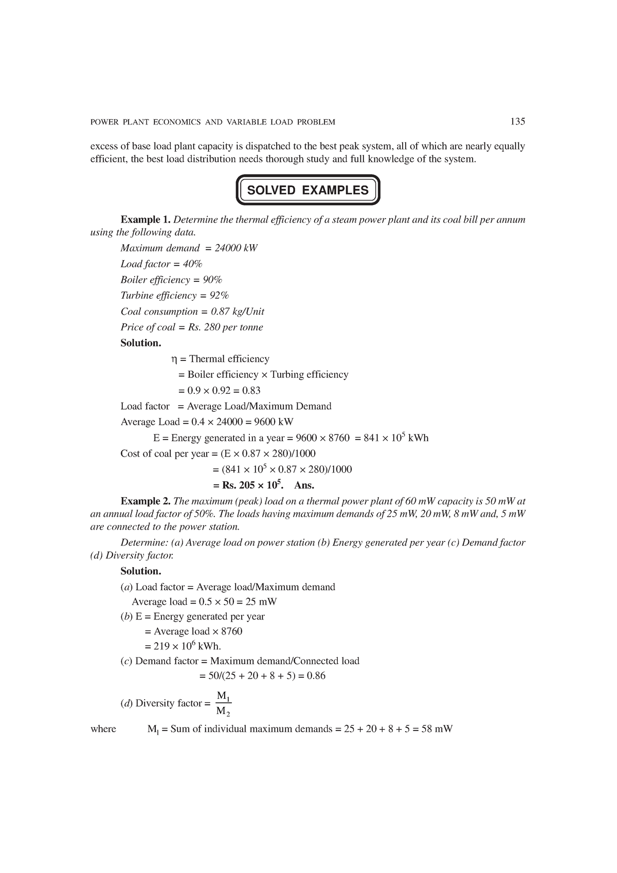 Solved examples - renewable energy - POWER PLANT ECONOMICS AND VARIABLE ...