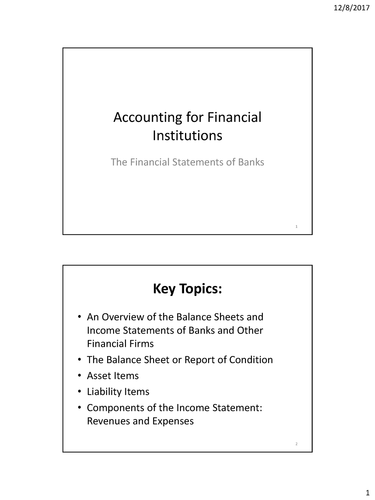 Financial Statements Of Banks Accounting For Financial Institutions The Financial Statements 3616