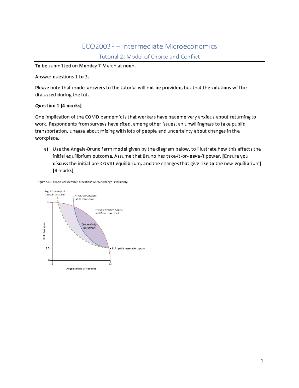 ECO2003 F Tutorial 2 2022 - 1 ECO2003F – Intermediate Microeconomics ...