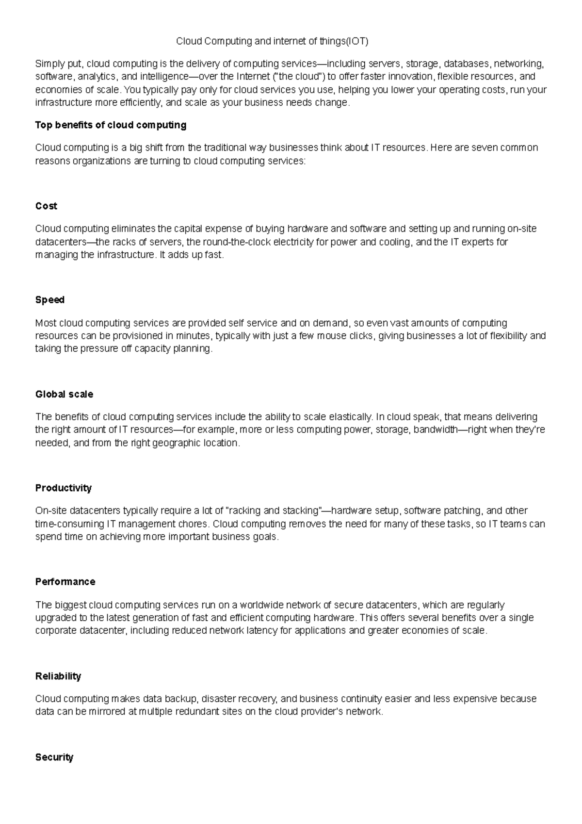 Cloud Comouting and internet of things chapter 4 - Cloud Computing and ...